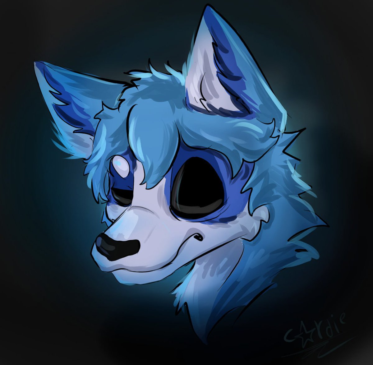 MolTheBlueFox's tweet photo. pfp made for me by cordie (on telegram)!!! 👀 #furry #furrypfp #furryart https://t.co/l9t4vqPlYX