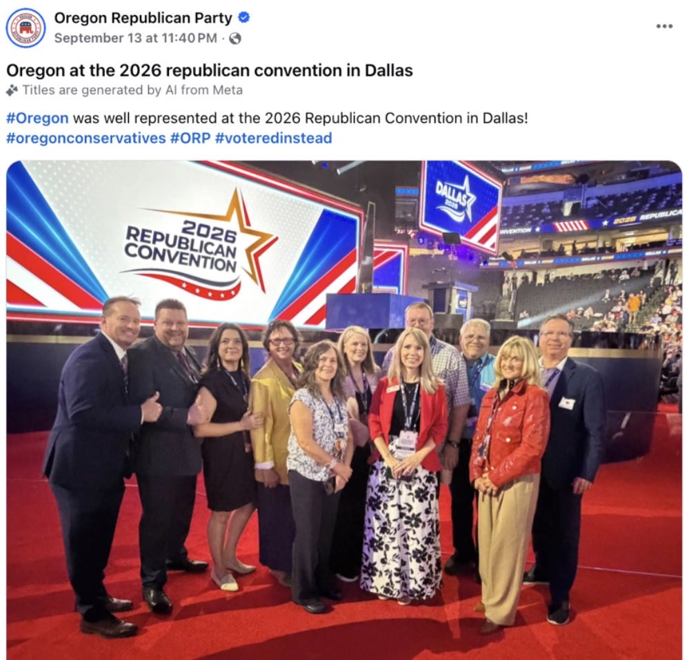 TeamTinaHQ's tweet photo. DID YOU KNOW? A ticket to attend the MAGA Convention cost up to $25,000. Nice to see quite a few Oregon GOP members there. https://t.co/UIW4btlNUB