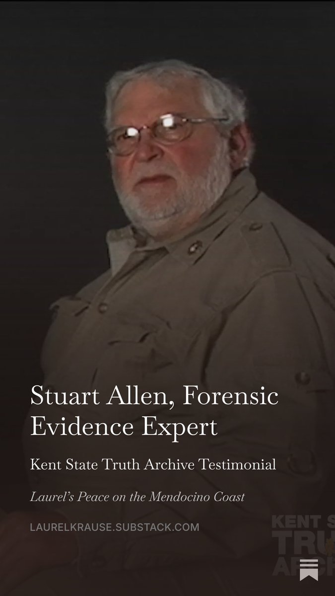 KentStateTruth's tweet photo. In this Kent State Testimonial, #Forensic Evidence Expert #StuartAllen presents his analysis of the Kent State Tape containing sounds from May 4, 1970 at #KentState University before, during and after the gunfire of the Kent State massacre. https://t.co/L8L7BvfkQ9 @MendoCoast ☮️ https://t.co/riJ3gu8QXP