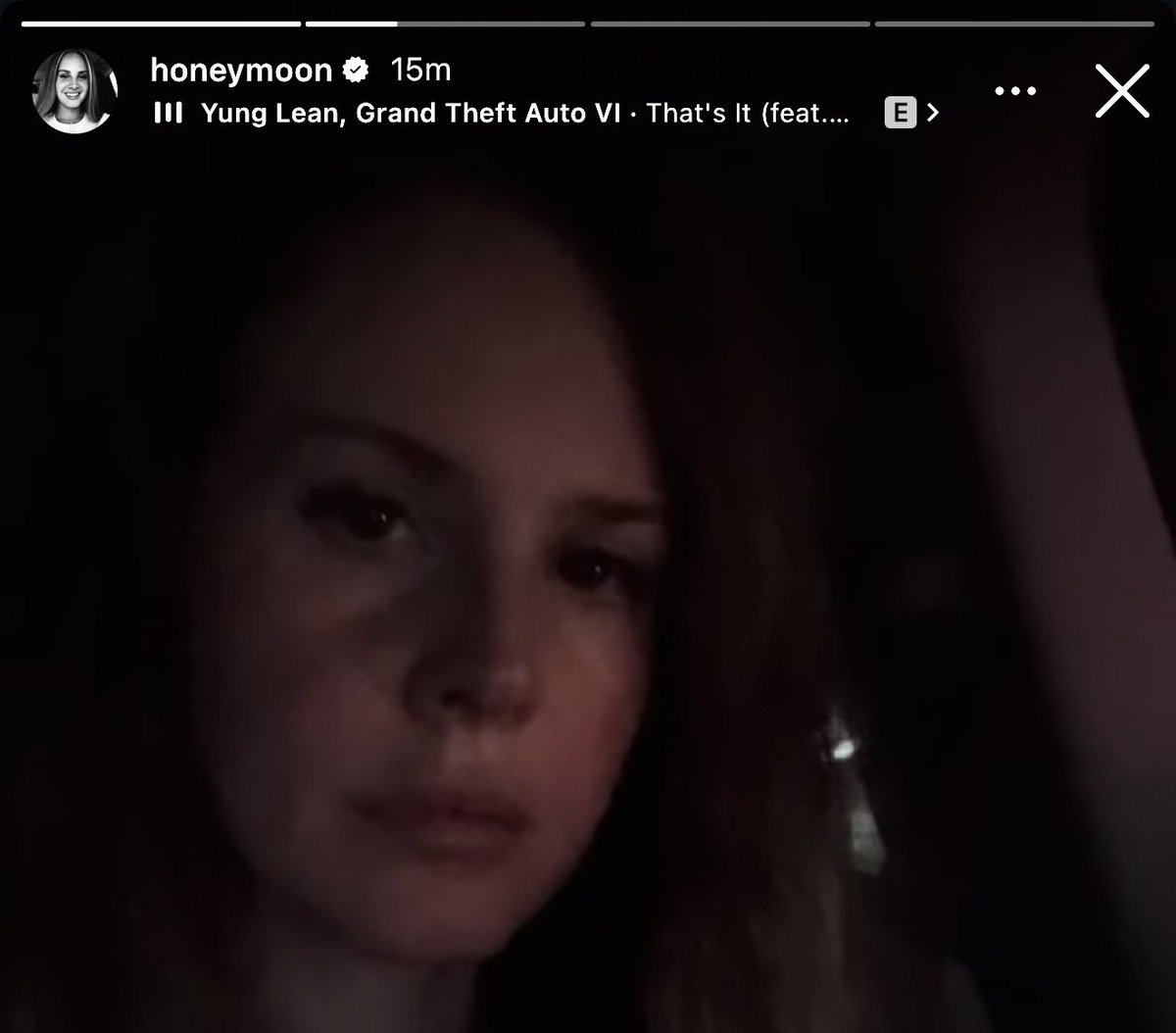 lanadelreymerch's tweet photo. Lana Del Rey appears to be teasing a new song for the ‘Grand Theft Auto VI’ soundtrack after sharing a song from the franchise's soundtrack twice on her Instagram Stories. https://t.co/Su4V5hqbzu