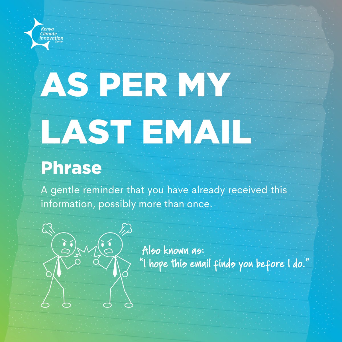 KenyaCIC's tweet photo. Corporate friends, are you excited for African Wear Thursday, or should we leave you alone? 👀

Whether you have a week of themed outfits, a team lunch, or something else planned, we wish you a happy #CustomerServiceWeek.

Swipe through and tell us: which of these phrases have you heard (or sent) this week?