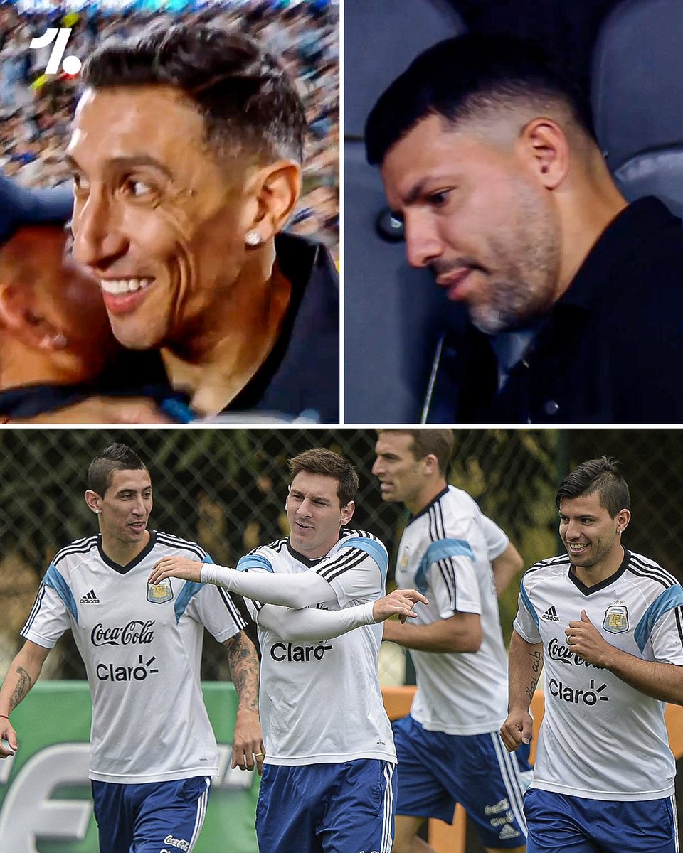 OneFootball's tweet photo. Ángel Di María and Sergio Agüero are present to send Lionel Messi off in his final game with the Albiceleste 🥹 

The boys who grew up alongside Leo are now here for one last goodbye to a legend who gave everything to their country 🐐 https://t.co/DDhj1Y1ys6
