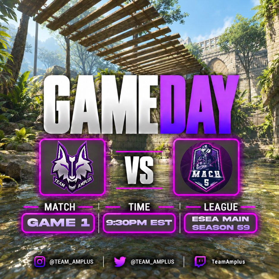 Team_Amplus's tweet photo. HERE WE GO!!! LET'S START IT OFF ON A WIN!!
Don't miss the season opener tonight: https://t.co/AJsmoJT2TS

#StayAmplus #TeamAmplus #esea #eseamain #esports #cs2 https://t.co/Mbw1aucOmx