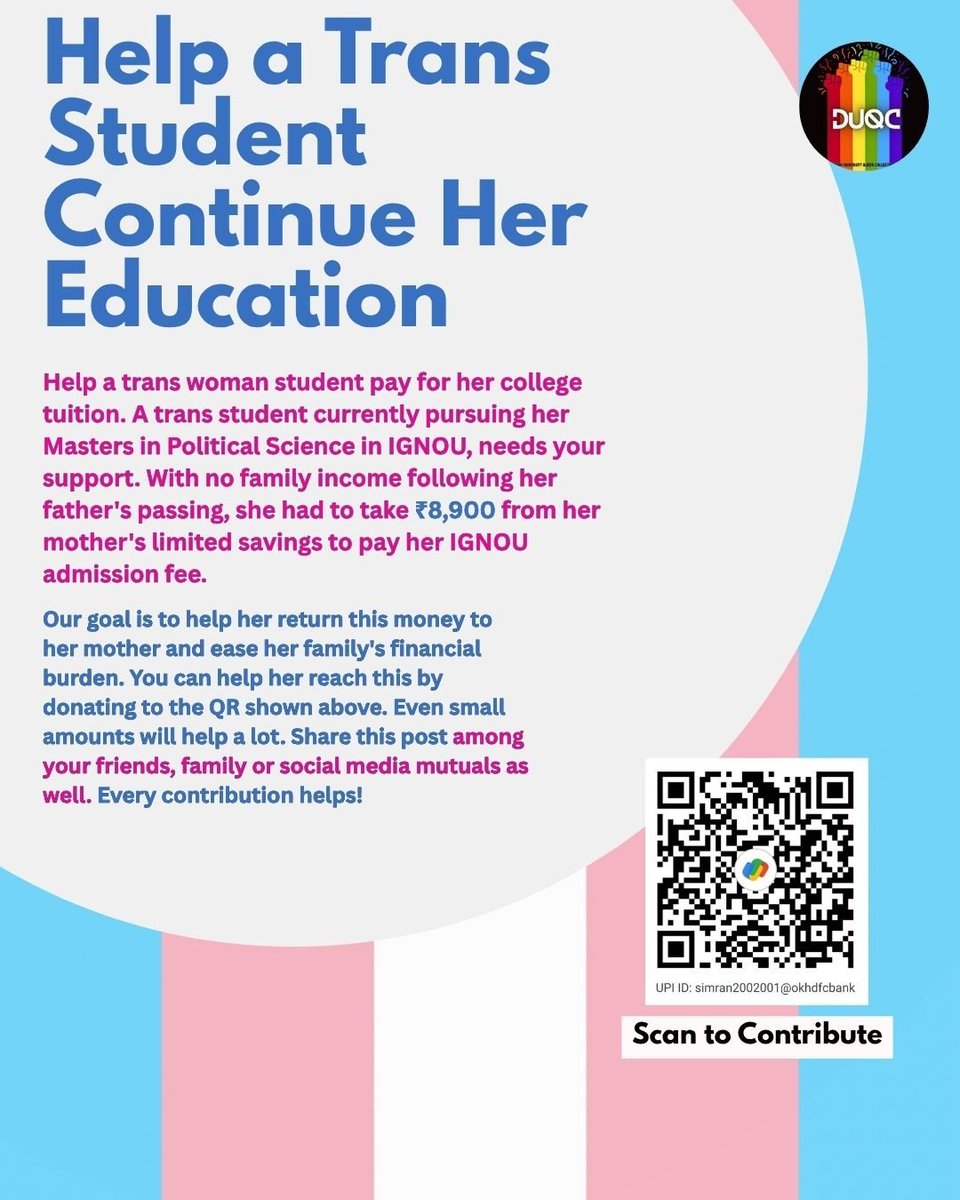 billaingulag's tweet photo. please donate to and share this campaign 

shared by @/du_queer_collective. please check their post on instagram post for more details on donation. https://t.co/Ne2LwfWBoF