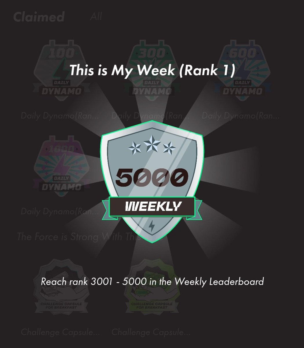 STEPNeur's tweet photo. The new @Stepnofficial Leaderboard Badges are live and the grind is real! 🏆👟 

I’ve officially secured my 3,001 - 5,000 Weekly badge, but the hustle doesn't stop here. Taking it step by step...

Next target 🎯: 1,001 - 3,000 Weekly https://t.co/rja9Maijr5