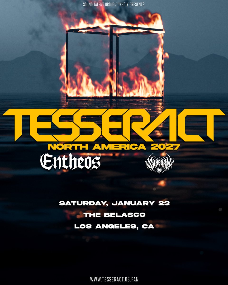BelascoLA's tweet photo. JUST ANNOUNCED! TessaracT with Entheos and Sunborn return to LA at The Belasco on Saturday, January 23rd.
▪️Local presale begins Thurs 10/8 at 10AM
▪️Tickets go on sale to the general public Fri 10/9 at 10AM
🎟️🔗 https://t.co/kesFN7whpD https://t.co/EwA5lPvcdu