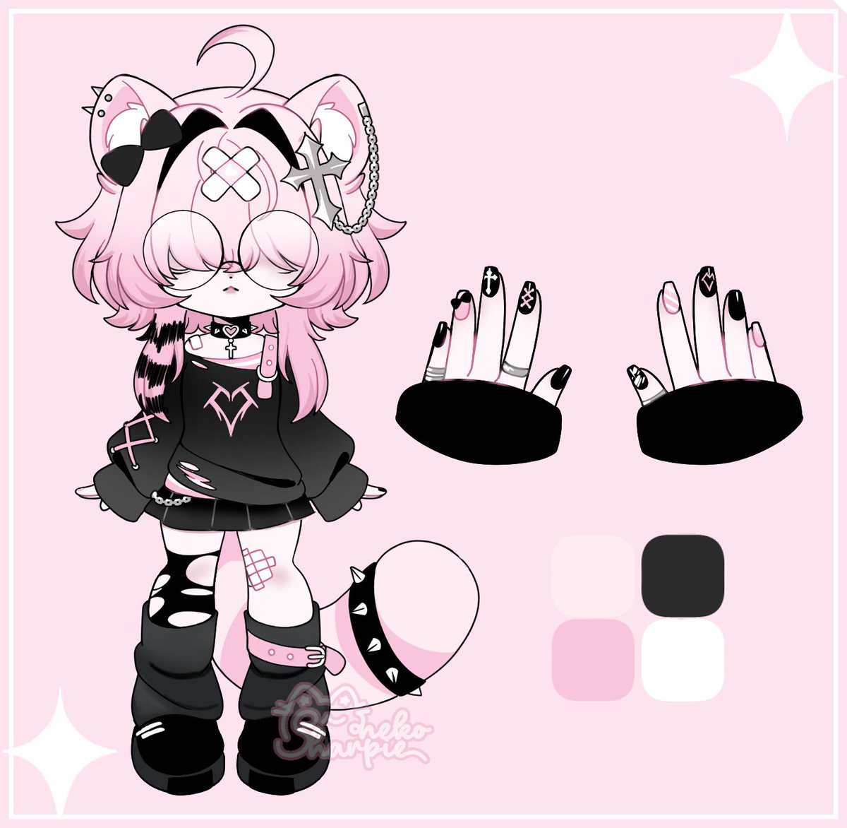 nekosharpie's tweet photo. chibi outfit design comm 🩷 https://t.co/5qJAFrGvmd