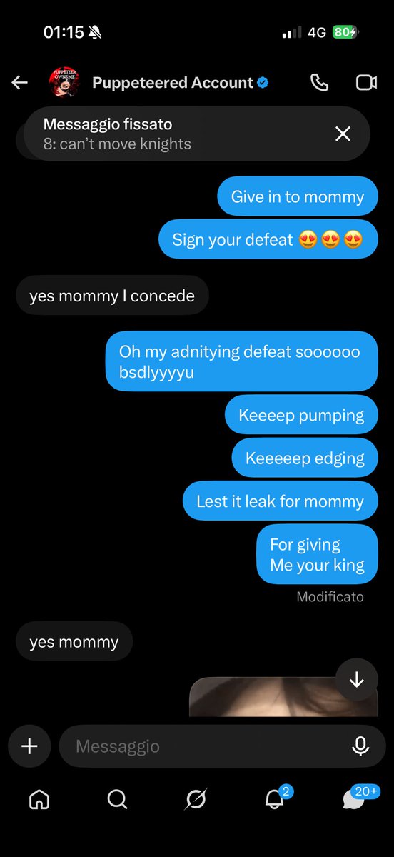 CiaranD364530's tweet photo. I lost 😵‍💫😵‍💫😵‍💫😵‍💫
Unfair rules and @Puppeteer_rp mindfucking me and my account made it impossible to win 😵‍💫😵‍💫😵‍💫

All should challenge Puppeteer and be ruined like I did 🥵🥵🥵🥵

#chess #findom #accountplay #passwordplay #techdom #wankbattle #paypig #femdom #hypno #cuck #catfish https://t.co/0MNug3sPUZ