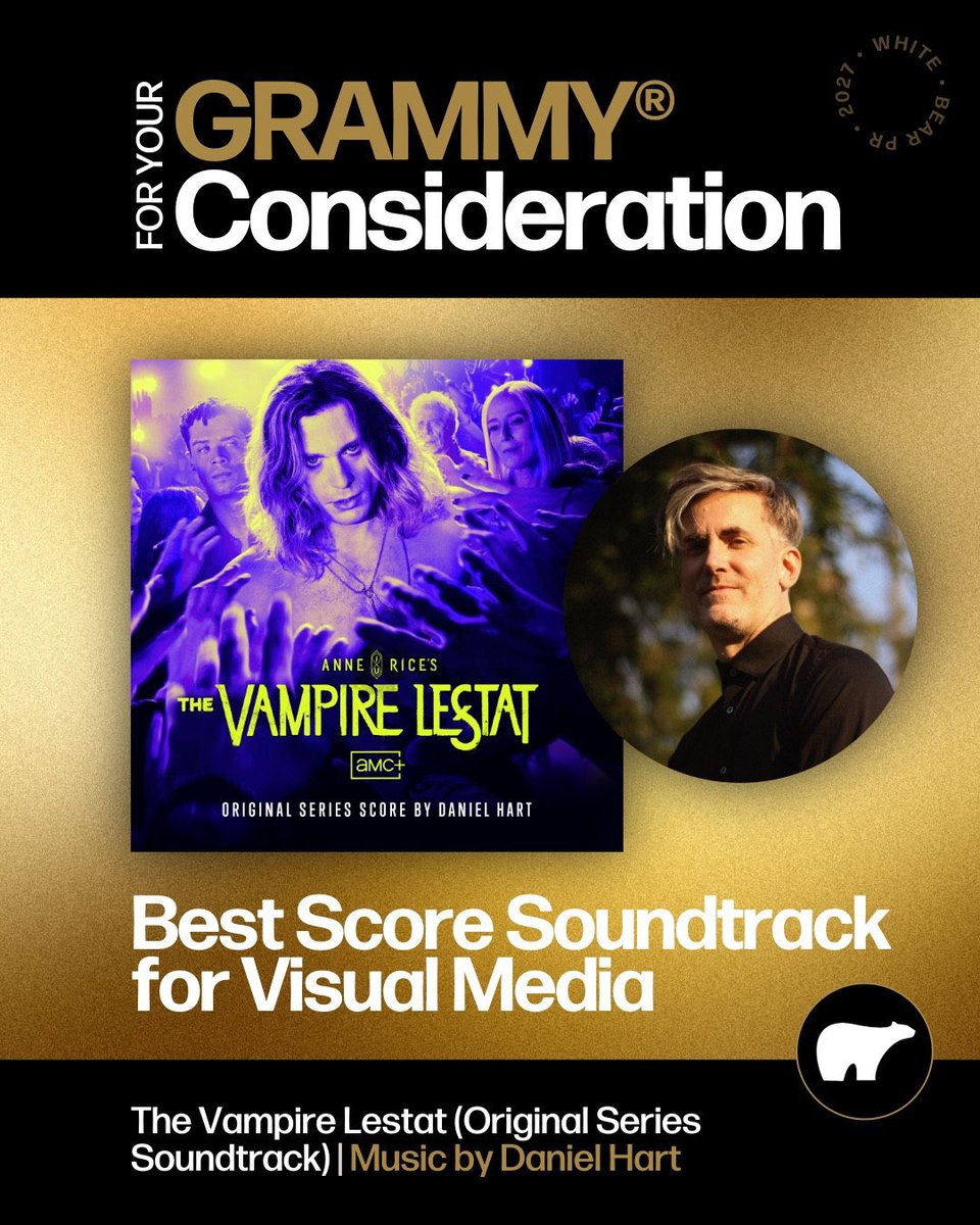 iwtvsource's tweet photo. The For Your Grammy® Consideration campaign for the score and soundtrack of #TheVampireLestat has been launched in the following categories:

— Best Score Soundtrack for Visual Media: The Vampire Lestat (Original Series Soundtrack)

— Best Compilation Soundtrack for Visual Media: The Vampire Lestat – The Failures

— Best Song Written for Visual Media: “The Loneliness”

— Best Arrangement, Instruments and Vocals: “Black Licorice”

via whitebearpr on IG

#grammys #fyc #iwtv #InterviewWithTheVampire