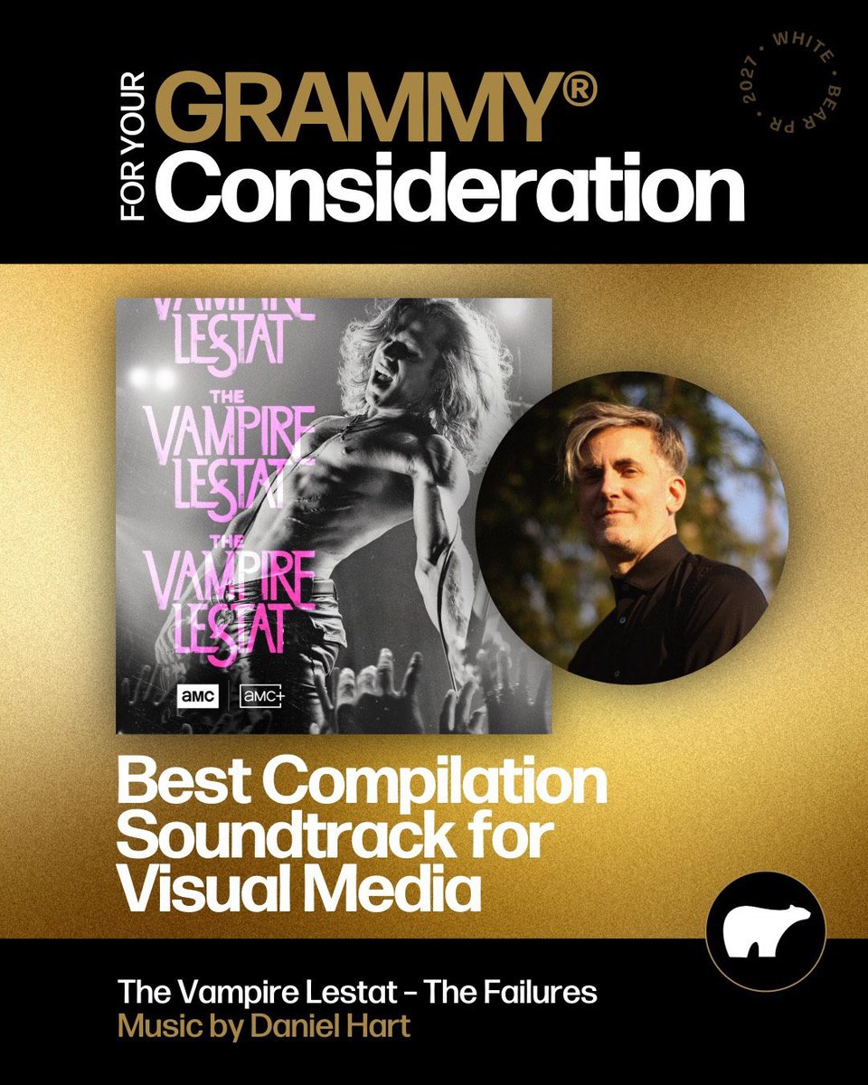 iwtvsource's tweet photo. The For Your Grammy® Consideration campaign for the score and soundtrack of #TheVampireLestat has been launched in the following categories:

— Best Score Soundtrack for Visual Media: The Vampire Lestat (Original Series Soundtrack)

— Best Compilation Soundtrack for Visual Media: The Vampire Lestat – The Failures

— Best Song Written for Visual Media: “The Loneliness”

— Best Arrangement, Instruments and Vocals: “Black Licorice”

via whitebearpr on IG

#grammys #fyc #iwtv #InterviewWithTheVampire