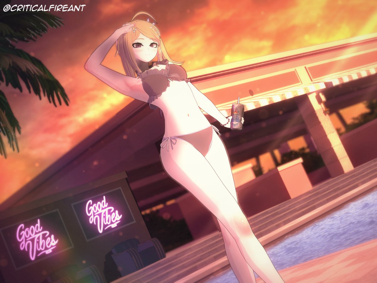 criticalfireant's tweet photo. Even pianists need a summer break.🌴🎹
#Danganronpa #Koikatsu #コイカツ https://t.co/tQzYkMTnAQ