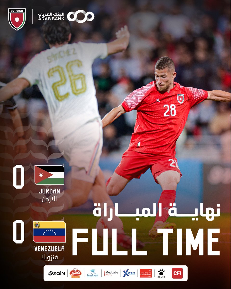JordanFA's tweet photo. المنتخب الوطني يتعادل مع نظيره الفينزويلي ودياً 

#معك_يالنشمي https://t.co/BnGEqeMMYw