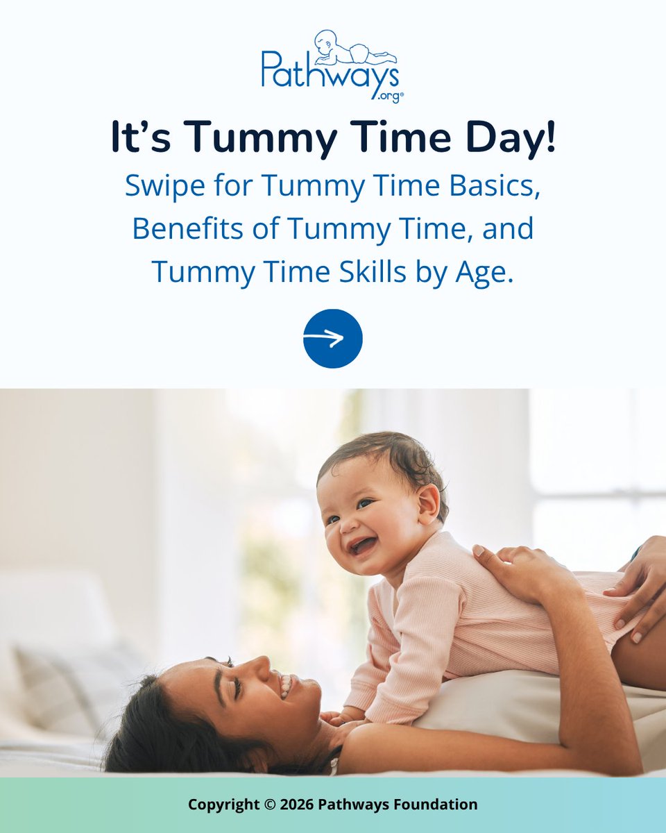 PathwaysOrg's tweet photo. Happy Tummy Time Day! Starting Tummy Time soon after birth and continuing through the first year supports healthy development. Try our Tummy Timer and track Baby's milestones in the 'Track' tab of our FREE app: https://t.co/ylB4Jb3AaT #TummyTime https://t.co/hLzdYEfgsC