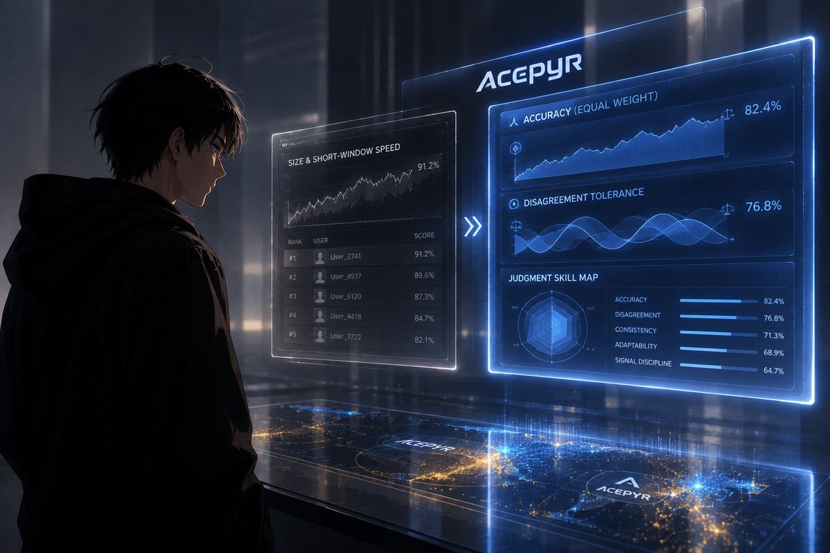 Levison_Newsong's tweet photo. 🧵 When strong judgment starts including accuracy under equal weight, the ranking itself begins to evolve.
It stops being only a leaderboard of size and speed.
It starts becoming a map of different kinds of conviction — some that perform under capital pressure, and some that hold up when size is stripped away.
@acepyr