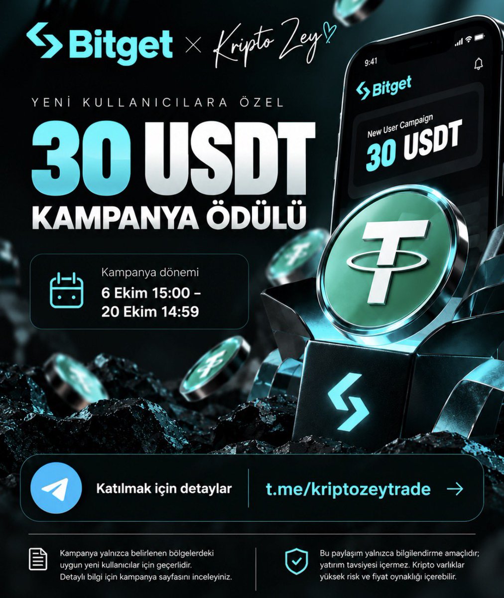 kripto_zey's tweet photo. 📢 Bitget x Kripto Zey Kampanyası Geldi👻

@Bitget tarafından yeni kullanıcılara yönelik şartları sağlayanlara çekilebilir 30$ kampanyası var.

📅 Kampanya dönemi: 6 Ekim 15:00 – 20 Ekim 14:59

Katılım ve kampanya detayları 👇🏻

https://t.co/Gc8Azlk2FK

Katılım öncesinde kampanya sayfasında yer alan koşulların ve uygunluk kriterlerinin incelenmesi gerekmektedir.

Bu paylaşım yalnızca bilgilendirme amaçlıdır; yatırım tavsiyesi, yönlendirme veya getiri vaadi içermez. Kripto varlık işlemleri yüksek risk ve fiyat oynaklığı içerebilir. Marka ismi gözüktüğü için ücretsiz #tanıtım