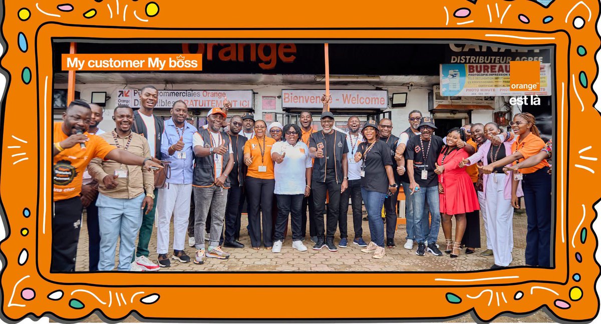 Orange_Cameroun's tweet photo. Sur le terrain, avec vous et pour vous. 🤝🧡 Célébrer la #CXWeek2026, c'est réaffirmer notre engagement envers ceux qui font vivre nos services. 

Dans le cadre de #MyCustomerMyBoss, nos équipes dirigeantes sont allées à votre rencontre ! 
👇🧵

 #OrangeEstLà https://t.co/VJwHS17p9M