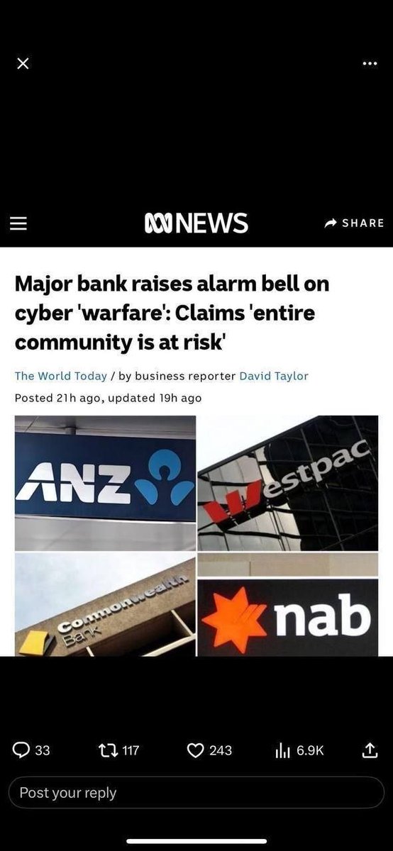 johnkenmedyq's tweet photo. 🟦🟦🟦🟦🟦🟦🟦🟦

MAJOR BANKS 🏦 in Australia 🇦🇺 

Warning ⚠️ ⛔️ Bells 🔔 

DON’T KEEP TOO MUCH MONEY IN THE BANKS 🏦 

= ICE 🧊 9 (The Freezer) 

🟦🟦🟦🟦🟦🟦🟦🟦

https://t.co/w3wjNoi7ru https://t.co/QHAqYhuXvG