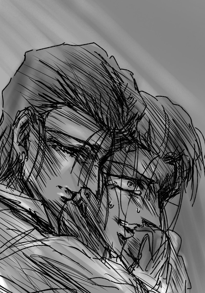 Zzztehaha's tweet photo. 悪夢を見てブルーになってる弟とそれを慰めてる兄を描かないとヤテラレナイヨーーー！！！
あ・く・む・！🐘 https://t.co/WJC1zZziIY