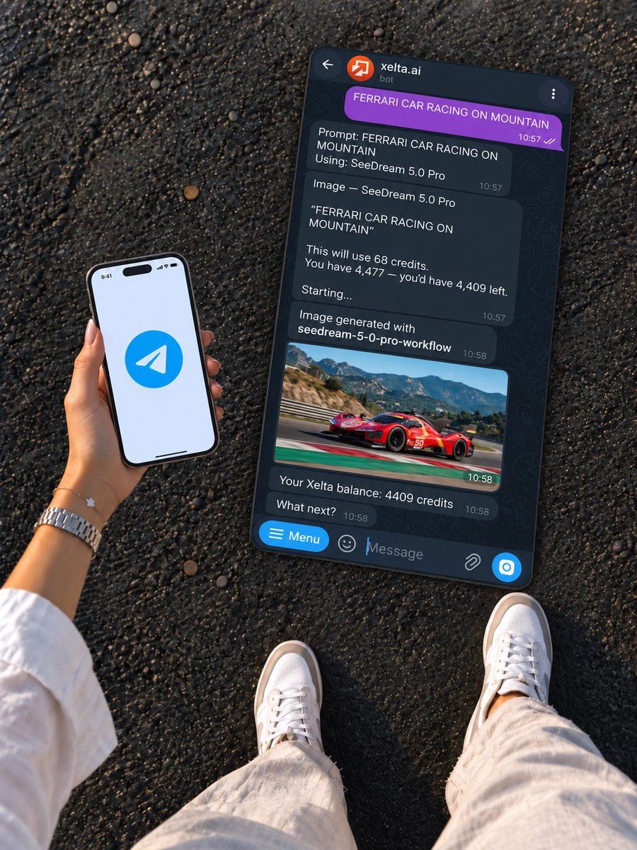 XeltaAI's tweet photo. Xelta just landed on Telegram. 🚀

Create directly from your chats. Send your prompt, generate with Xelta, and bring your ideas to life without leaving Telegram.

AI creation just got a whole lot easier.

Try Xelta on Telegram and start creating today. 🎥✨
#Telegram #AICreation https://t.co/ivud0KIrkW