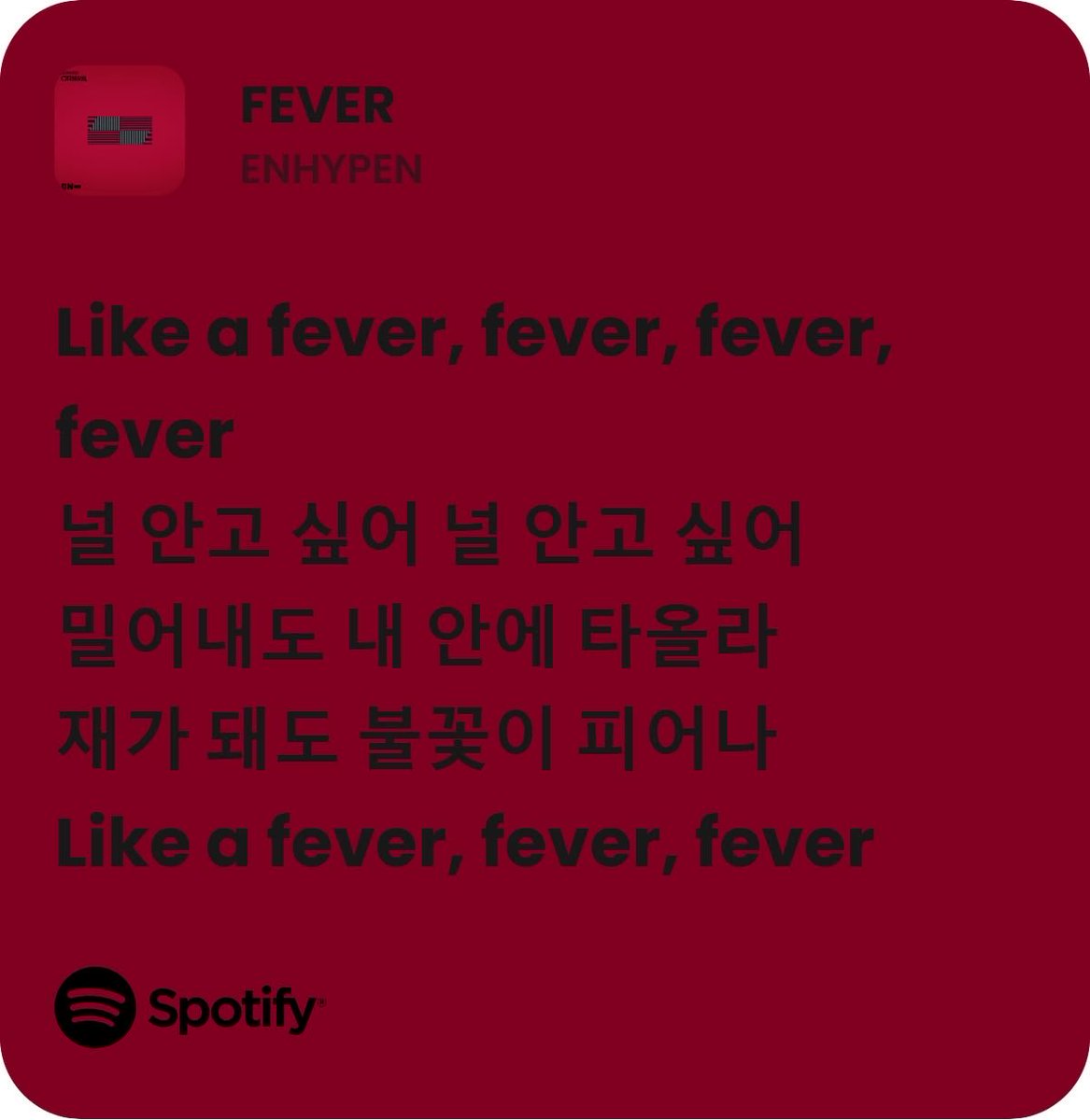 enhimandu's tweet photo. @Spotify Enhypen-Feverrrrrrrr https://t.co/MpxBgWnh8X