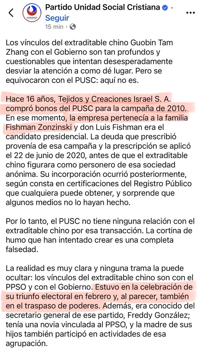 aferbarcr's tweet photo. No aclares que “oscureces”. El PUSC admitió que empresa Tejidos y Creaciones Israel S.A. era de la familia Fishman.  ¿Cómo la adquirió el chino?  ¿Se las compró?  ¿Al momento de la adquisición ya existía el “detector de narcos”?

Y siguen con lo del traspaso 🤣🤣🤣🤣 https://t.co/usEmrKWxv5