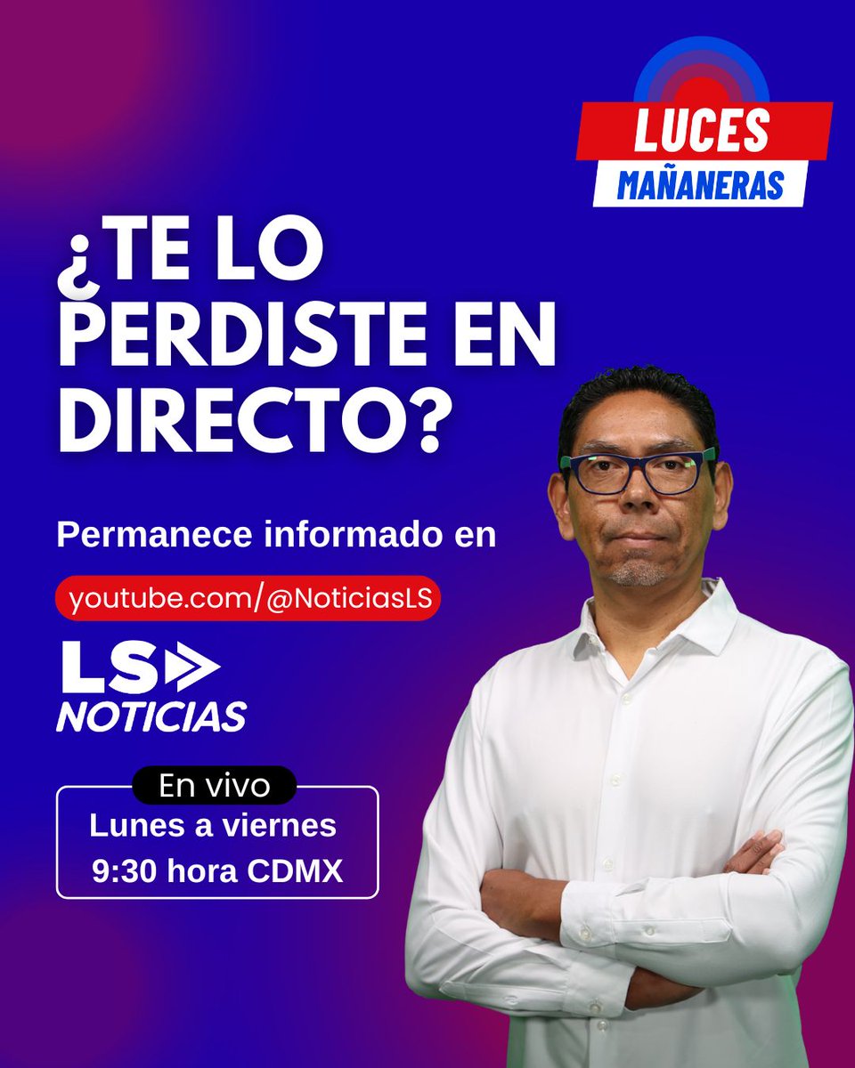 lucesdelsiglo's tweet photo. ¿Te lo perdiste en vivo? 👀
📌 Ya está disponible Luces Mañaneras con lo más importante del día.
▶️ Míralo aquí: https://t.co/h5Cr9Rljmb
✅ Suscríbete y activa la campanita para no volver a llegar tarde.
#LucesMañaneras #LSNoticias #Noticias #YouTube #NoticiasLucesDelSiglo https://t.co/2Td7NuddYf