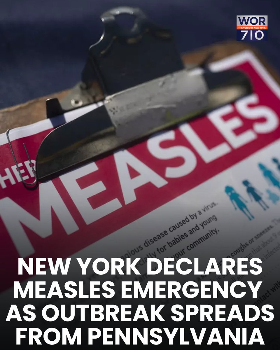 710WOR's tweet photo. NY reported 108 measles cases through Oct. 3, with 101 outside NYC and 92 emerging in under-immunized rural areas since mid-July. 

PA has seen its largest outbreak in more than 30 years, reporting over 1,000 cases and five deaths as of Monday.

MORE: https://t.co/RZV01b8Sse https://t.co/Z03hG30LyH