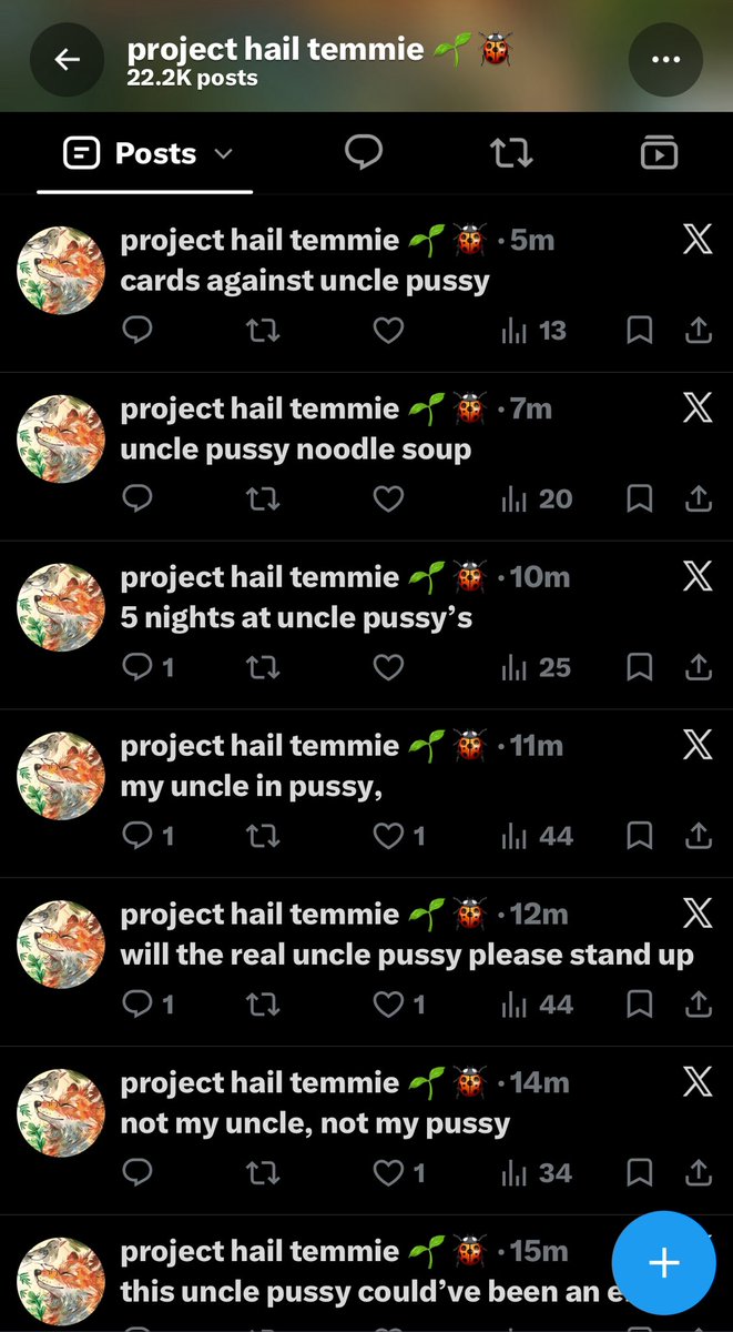 bludpudding's tweet photo. oomf having uncle pussy psychosis https://t.co/o95mz6v7iS