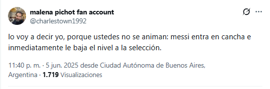 pedrodzi0ba's tweet photo. encima el pobre Messi tuvo que luchar toda su vida con gente que mira el futbol de espaldas (si es que mira), pero que cada tanto le dedican unas palabritas "lindas" para ligar un par de likes.

Gracias Lionel por el aguante! https://t.co/8hd3VVOLU5
