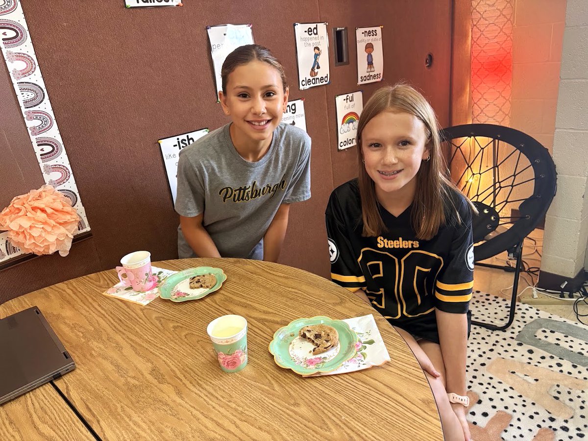Seneca_Valley's tweet photo. Sixth grade students in Haine Middle School’s What I Need (WIN) enrichment classes recently brought their reading to life with a friendly tea party and Academic Bowl! Students read the novel “A View from Saturday,” in which characters build a friendship, regularly meeting for tea while preparing for the state Academic Bowl. Inspired by the story, students embraced themes of teamwork, inclusion and meaningful conversation throughout their own event.

#SVProud #SV2627