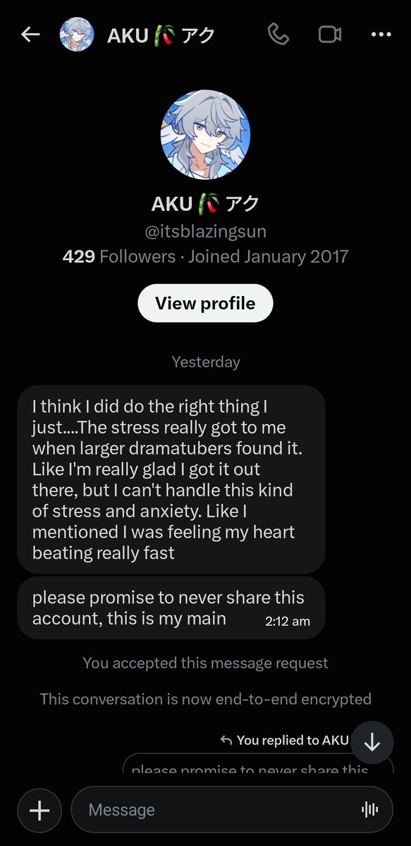 BasedGyaru's tweet photo. Btw, I am the cook, I am the man who leaked Aku's main account and gave it to Miia. I had her begging on her knees. @blaringsuns, you are the dumbest hag to ever live lmao https://t.co/1v5wq72fSn