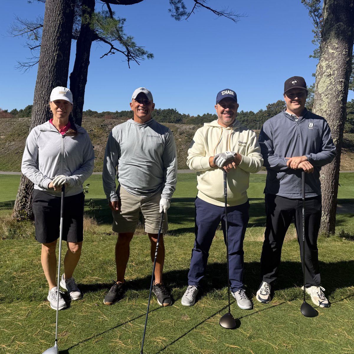 CompassITC's tweet photo. Back on the course for round two! After yesterday's InfraGard Rhode Island Fall Classic, our team teed off today at the Hanscom Federal Credit Union Annual Golf Classic, supporting Home Base and the veterans and families it serves. ⛳ https://t.co/A1ZU3Gd73V