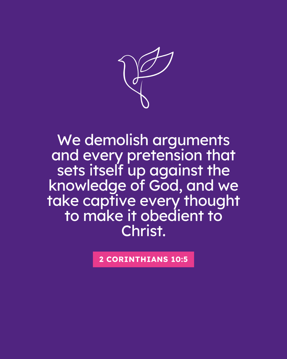 Hope1032's tweet photo. Take every thought to Christ today. 🕊️
#VerseOfTheDay #Hope1032 https://t.co/gmKO6h8fHV