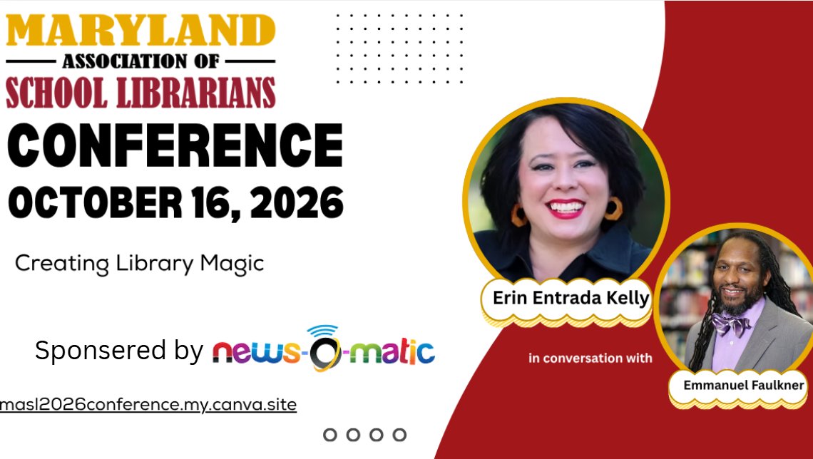 MASLMD's tweet photo. Award-winning author Erin Entrada Kelly will be sitting down for a conversation with Emmanuel Faulkner, and we want you to be part of it.
Submit your question: https://t.co/UMyvxS4nwv, and Emmanuel will weave as many attendee questions as possible into their discussion! https://t.co/Rv31qUn1q3