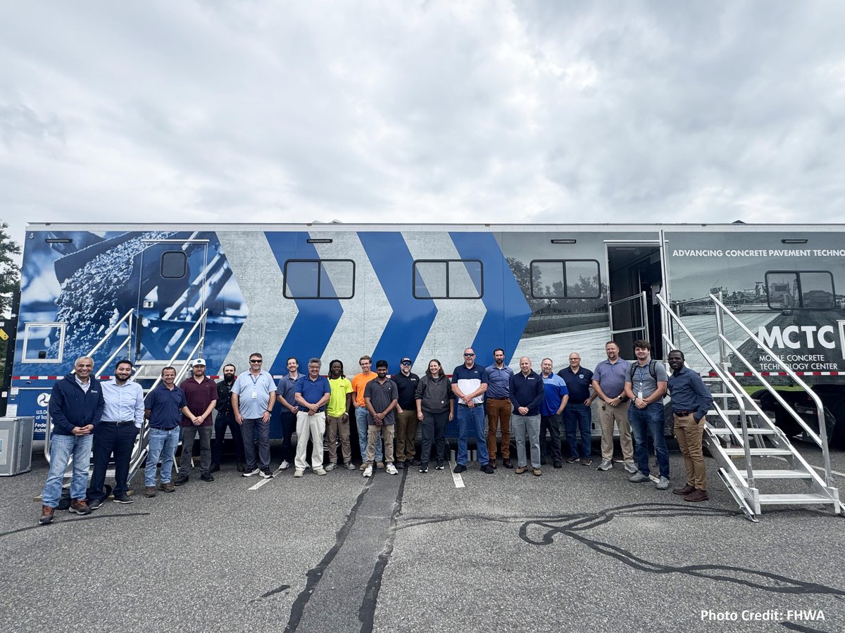 USDOTFHWA's tweet photo. Did you know some of the concrete on Routes 33 & 5 in Massachusetts was originally paved over 80 years ago? 

Talk about built to last!

The FHWA's Mobile Concrete Technology Center (MCTC) recently stopped by the Springfield area to support two pavement rehab projects on concrete originally placed back in the 1940s.

During the visit, the MCTC team gathered field testing data and demonstrated modern concrete technologies to local transportation teams. An open house was held at the MassDOT District 2 office where attendees toured the MCTC mobile lab and checked out state-of-the-art testing equipment firsthand.

Special thanks to @MassDOT for hosting the open house and helping make this visit a success! 

#Infrastructure #ConcretePavement