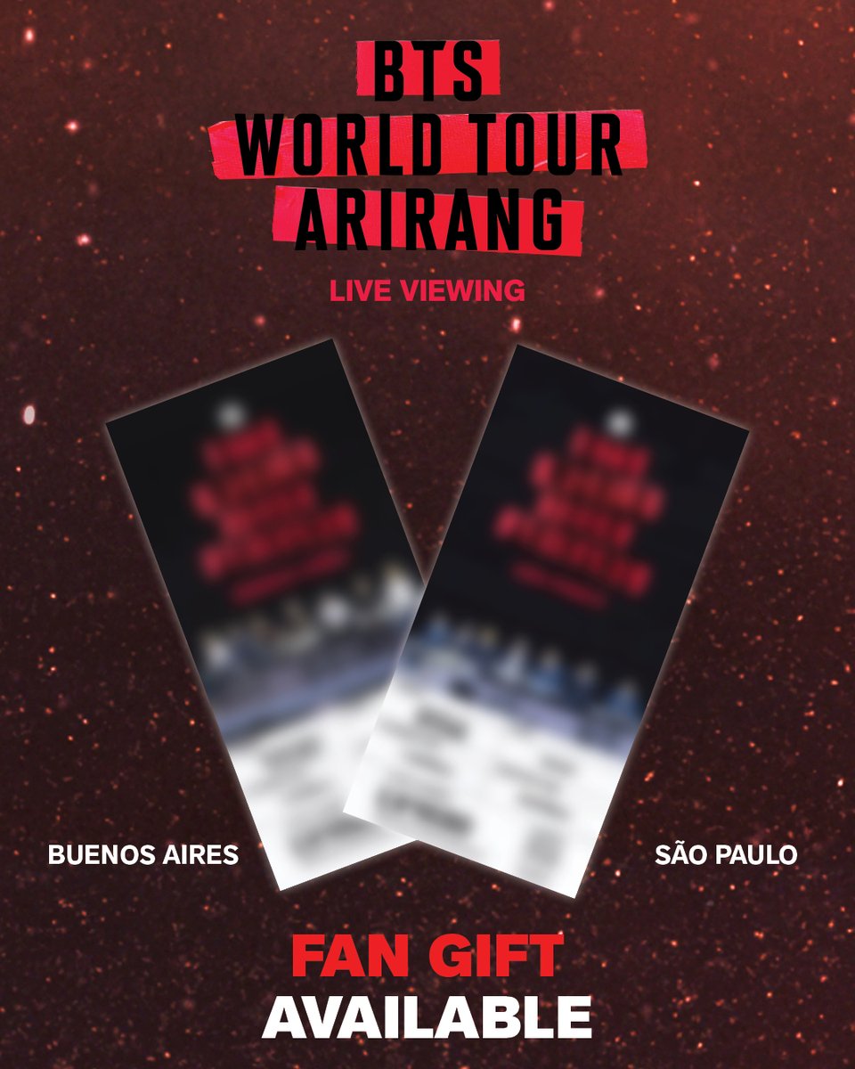 Cinemex's tweet photo. ¡ARMY, ya casi llega el momento! La emoción de BTS World Tour ‘ARIRANG’  Buenos Aires y São Paulo Live Viewing. 🎤✨Y eso no es todo… 👀💜 ¡Tenemos una sorpresa preparada para ustedes! Boletos en la app. https://t.co/3MVP5GXkwz