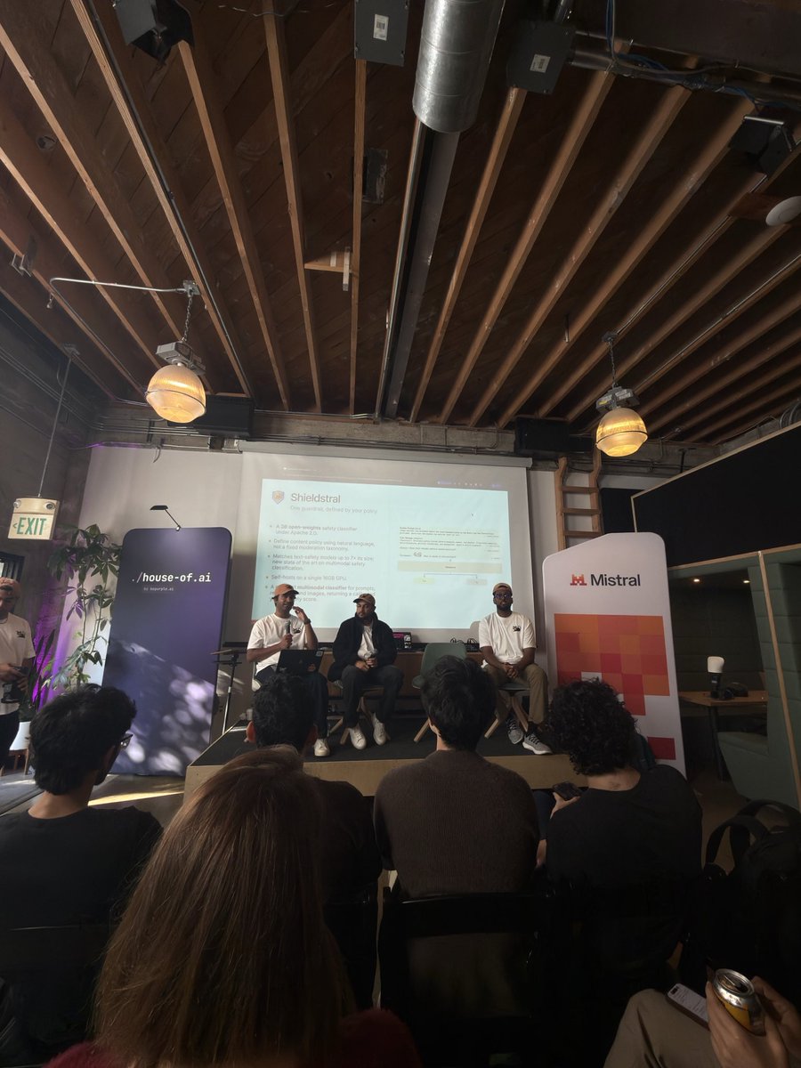 colepseifert's tweet photo. @MistralAI dropped Large 4 (aka Le Chonk 😆) at their Meet the Lab this morning.

1T total / 49B active params, natively multimodal, open weights due end of October. Pitched as the strongest open model out of the US or Europe.

The open frontier isn't China-only anymore. #SFTechWeek