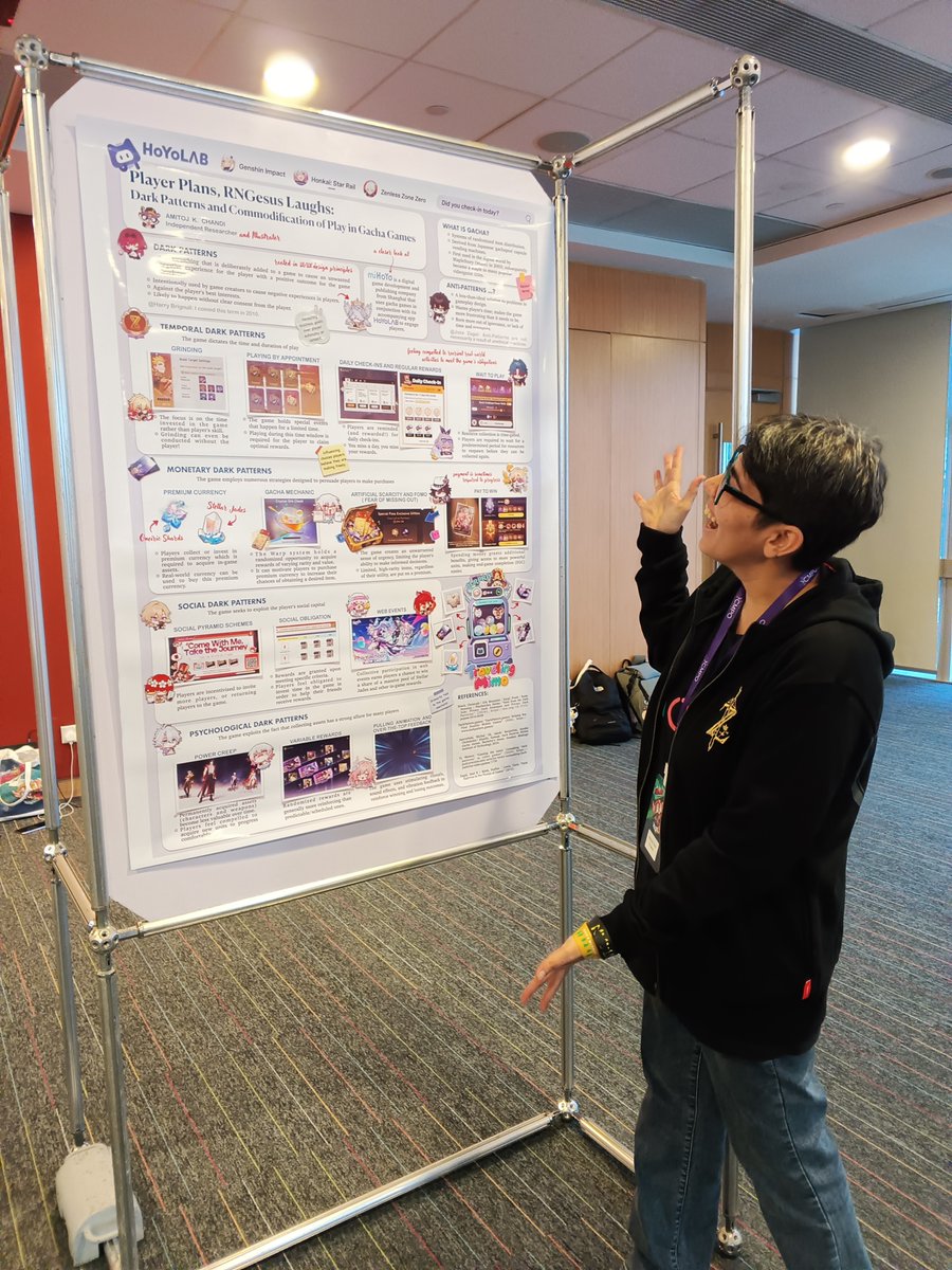 Nick_Naysayer's tweet photo. Presented my research on dark patterns in gacha games at The Gam(bl)ing Conference 2026 at City University of Hong Kong. ✨
My poster's express focus is on Honkai: Star Rail (pun intended!) ~ 🤭
#gacha #conference #miHoYo #honkaistarrail #gamestudies https://t.co/JHxve47zZZ