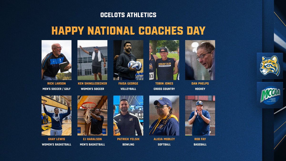 OcelotAthletics's tweet photo. Happy National Coaches Day to our 10 head coaches and their amazing assistant coaches!
#OcelotPride https://t.co/VZSmoBgvWJ