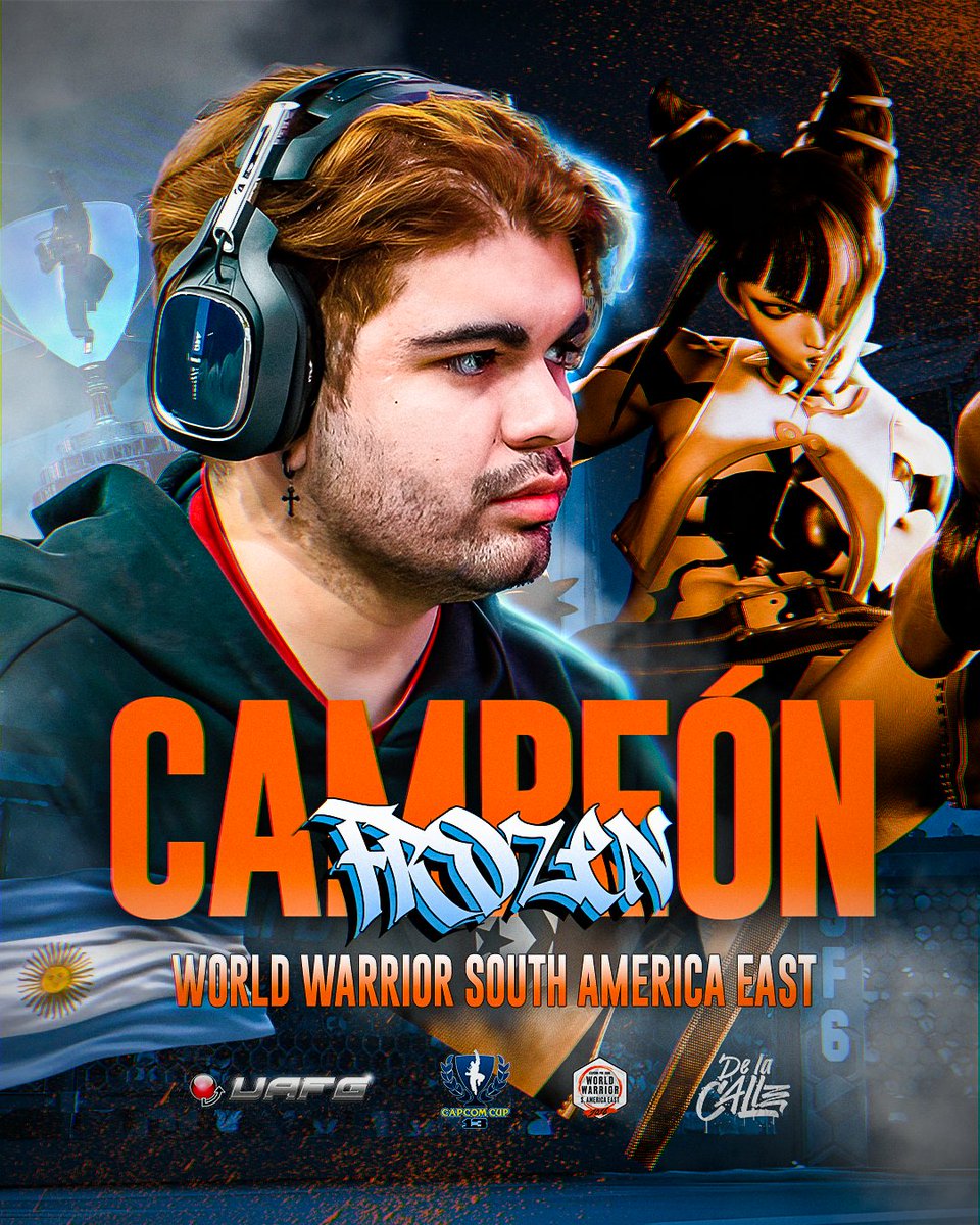 UAFG_AR's tweet photo. Demostrando que el frío QUEMA

❄️ @TjFrozen regresa al escenario competitivo más importante de Street Fighter 6 para representar a la Argentina 🇦🇷

Nos vemos en 🏆 #CapcomCup13, campeón https://t.co/EHap23x7tG