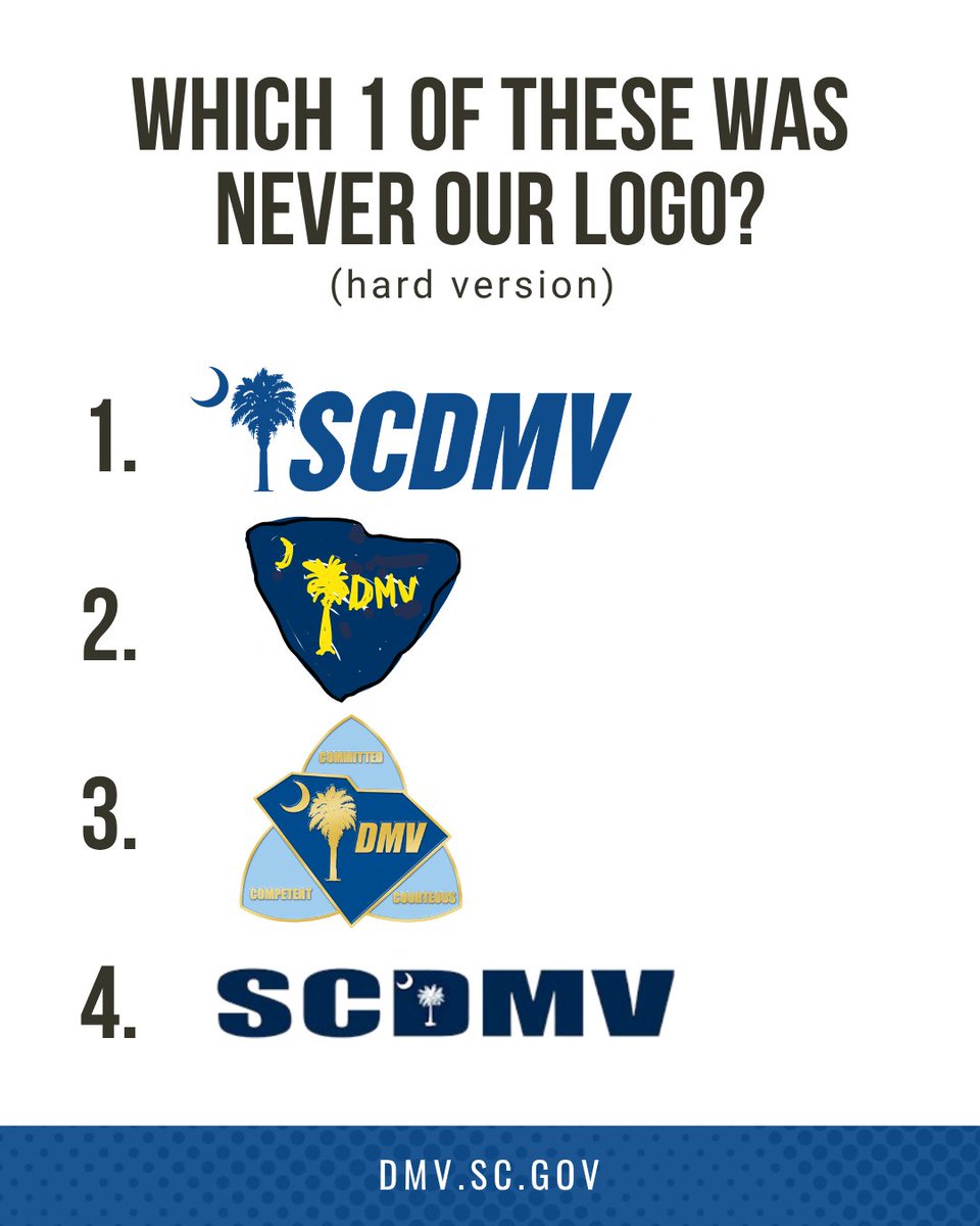 SC_DMV's tweet photo. No cheating 📷
#SCDMV #logo #logochallenge #SCDMVOnline https://t.co/2vANhQL0ar