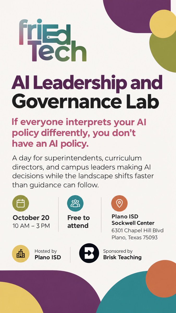 friEdTechnology's tweet photo. https://t.co/1McmkmCF8E #ai #aiineducation #aipolicy #aidistrictpolicy https://t.co/QSHsOSovF4