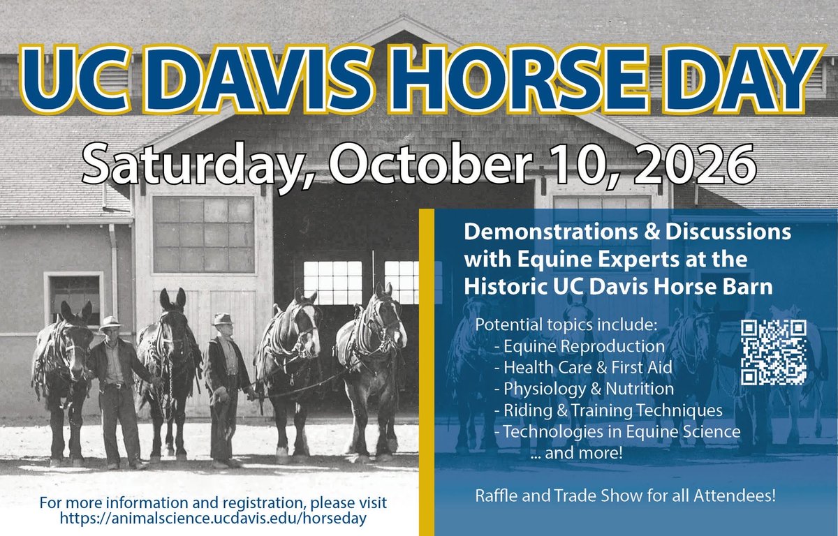 halterproject's tweet photo. Join us for the annual UC Davis Horse Day event on Oct 10! 
🐴 A day filled with workshops, demonstrations &amp; lectures. 
Horse Day is intended for anyone to attend, regardless of your age or horse experience - you do not need to be a UC Davis student!
https://t.co/hbVPKjQD0K https://t.co/5etp3ido4t