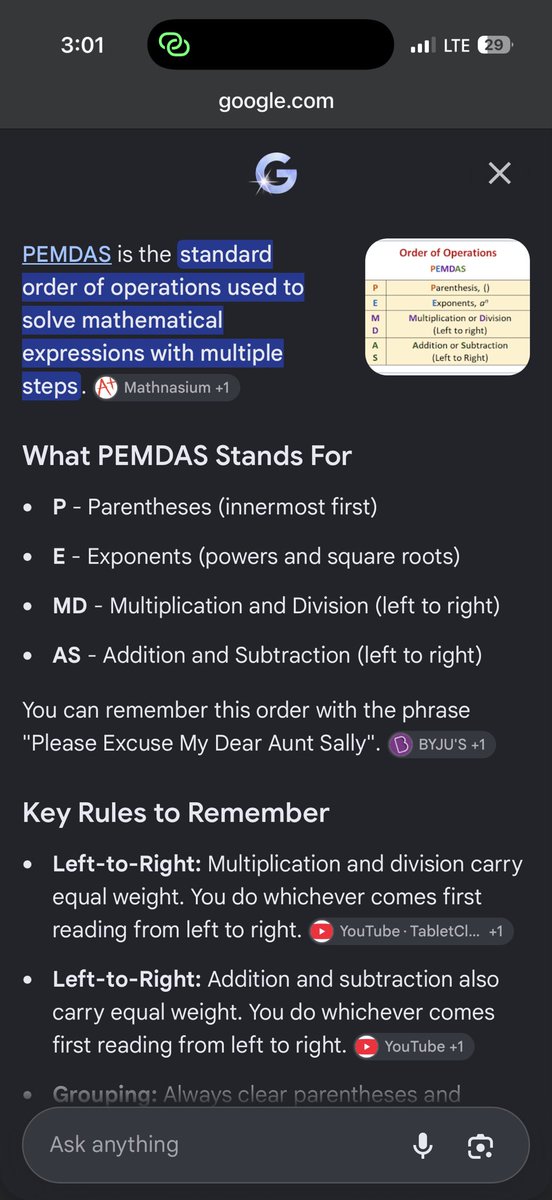 oxplosion1's tweet photo. @vyylkova It’s always the same equation, but with the number switched out every few months. It’s always the same thing that trips people up. y’all the acronym and Pendas is misleading because M and D A and S are on equal footing, respectively. https://t.co/BYKcXf4YmG