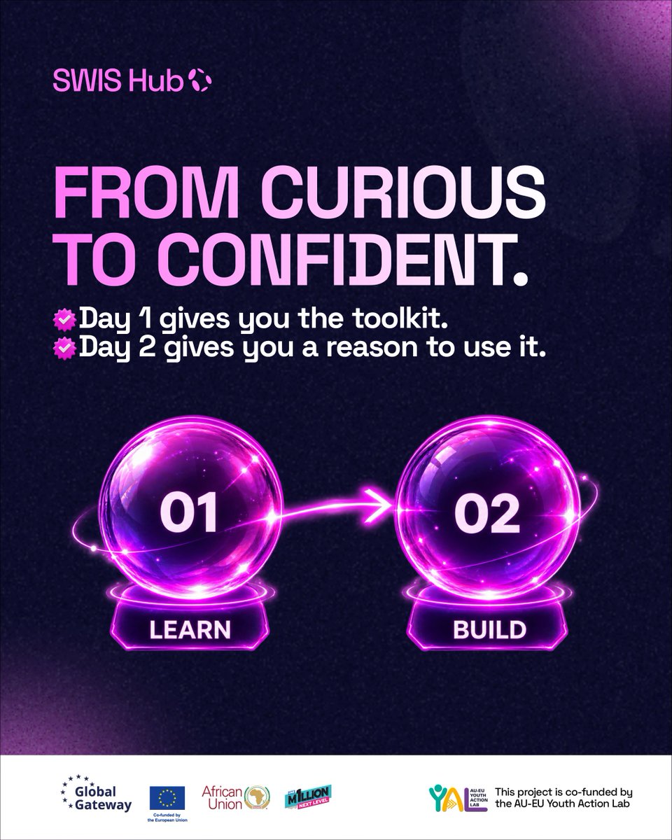 SwisHub's tweet photo. Wondering what two days at the Pop-Up Innovation Lab actually look like? Here’s the plan. 👇🏽

Day 1 is about building your foundation. You’ll be introduced to data science, learn the fundamentals of Python, get comfortable working in Google Colab, and learn how to clean https://t.co/sTLd1ydS5n