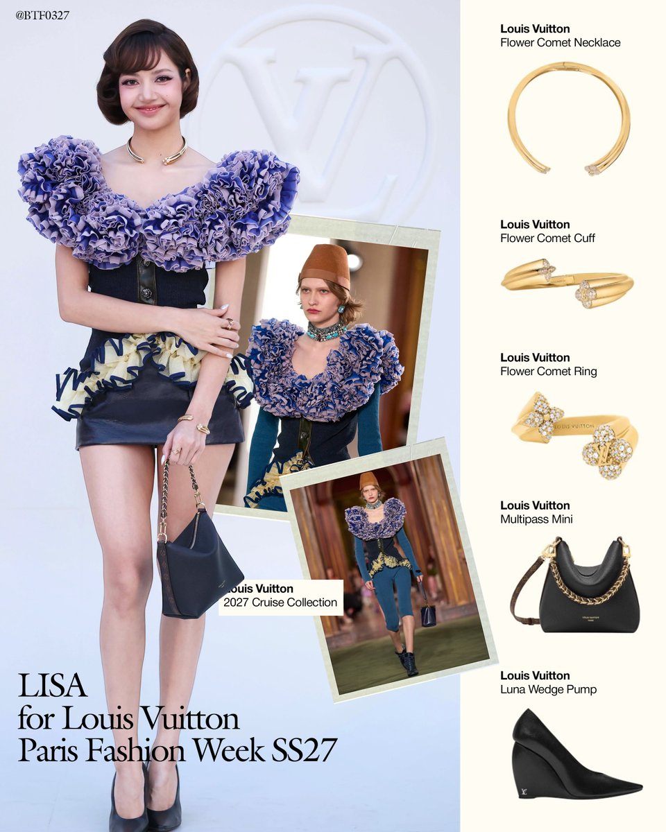 btf0327's tweet photo. LISA for Louis Vuitton PFW, styled by Nanist https://t.co/HDY1hZnEVX