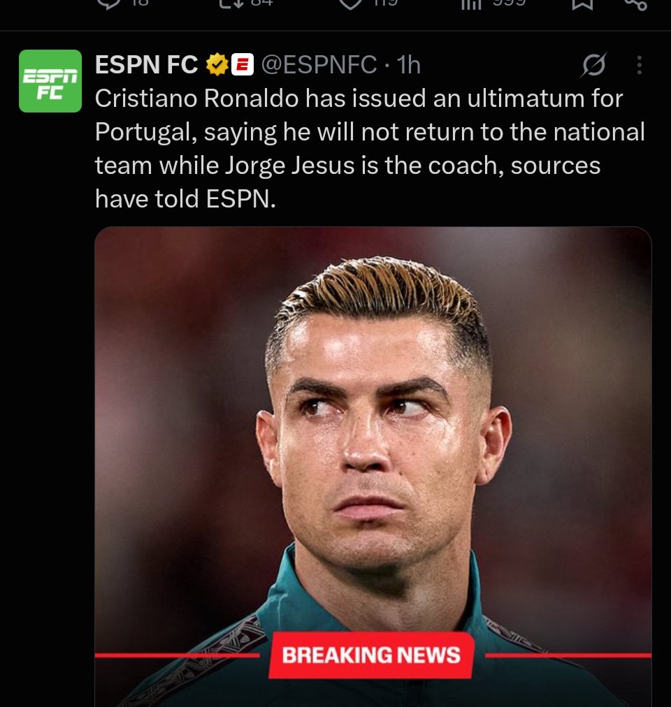 RicsDeGuy's tweet photo. ESPN with another life
This is what these big media outlets have been doing for ages. They spread lies about Ronaldo just to stay relevant https://t.co/cGHuvY0QB8