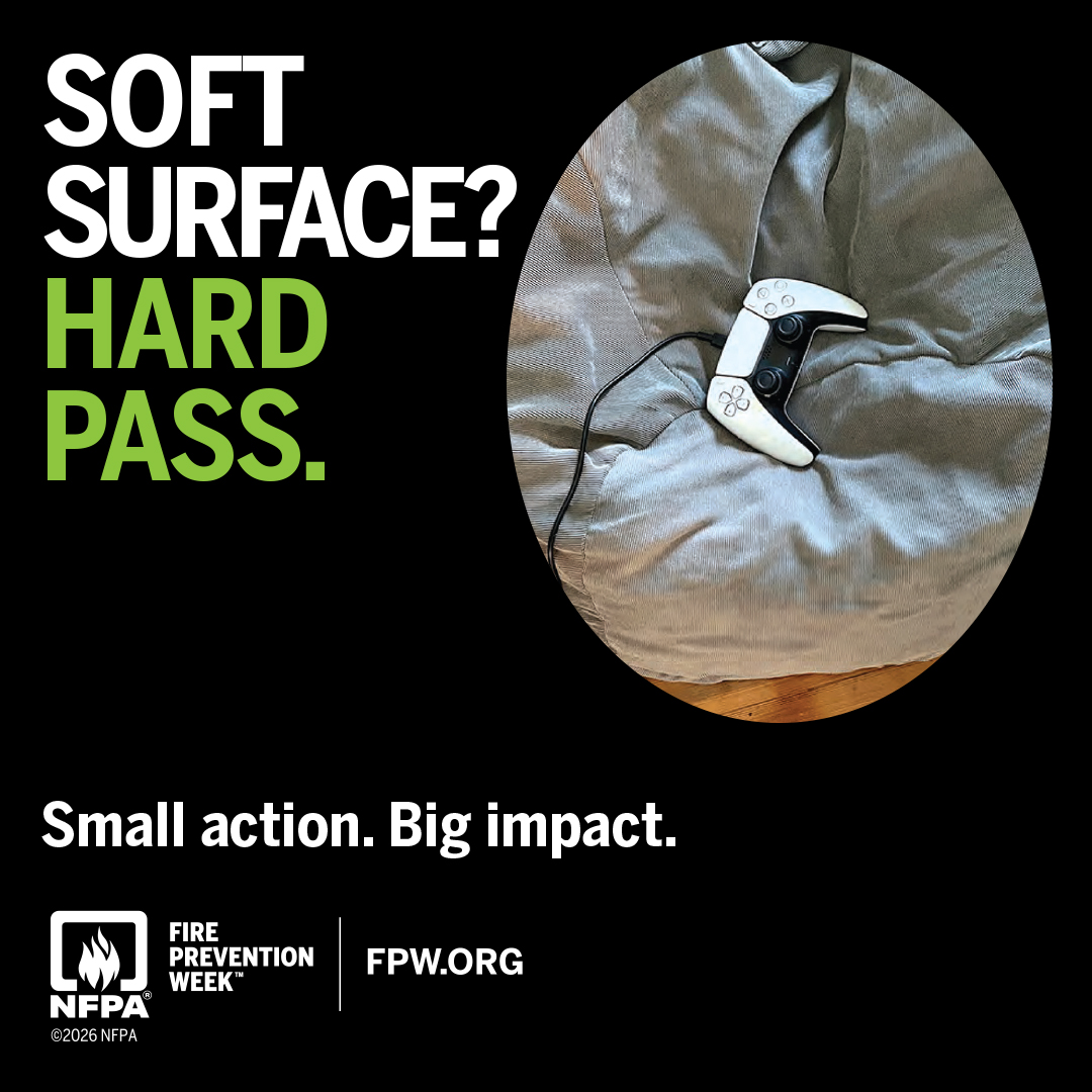 mapletonfireres's tweet photo. Safe Charging is a Super Power 🔋 Tip 2
Charge on a hard, flat surface like a table, desk, or floor. Beds, couches, and pillows can trap heat and block airflow, which can cause a battery to overheat. https://t.co/oQ5U3LfWQ1