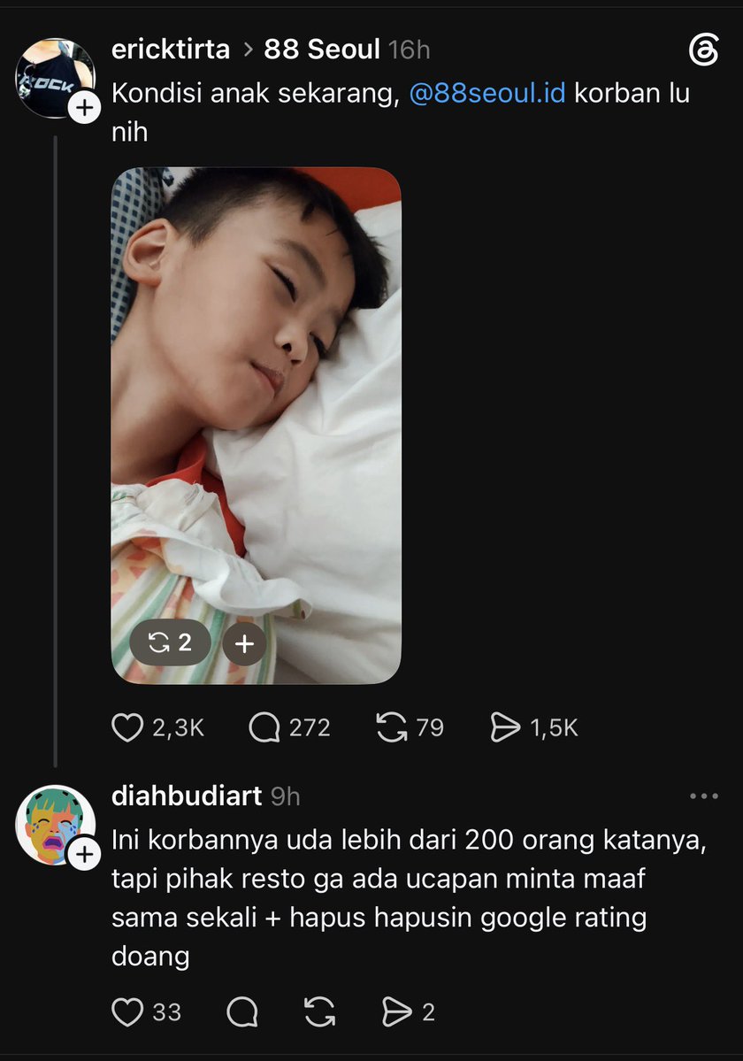 supelpowel's tweet photo. Lagi rame kasus keracunan makanan dari salah satu resto korea

Korban diduga mencapai sekitar 284 orang.

Banyak pengunjung ngeluh muntah dan diare, bahkan ad yg dioperasi usus buntu gara gara makan disana

Pihak manajemen resto pun sudah klarifikasi melalui akun ig resmi mrka https://t.co/DVEOmArgzx