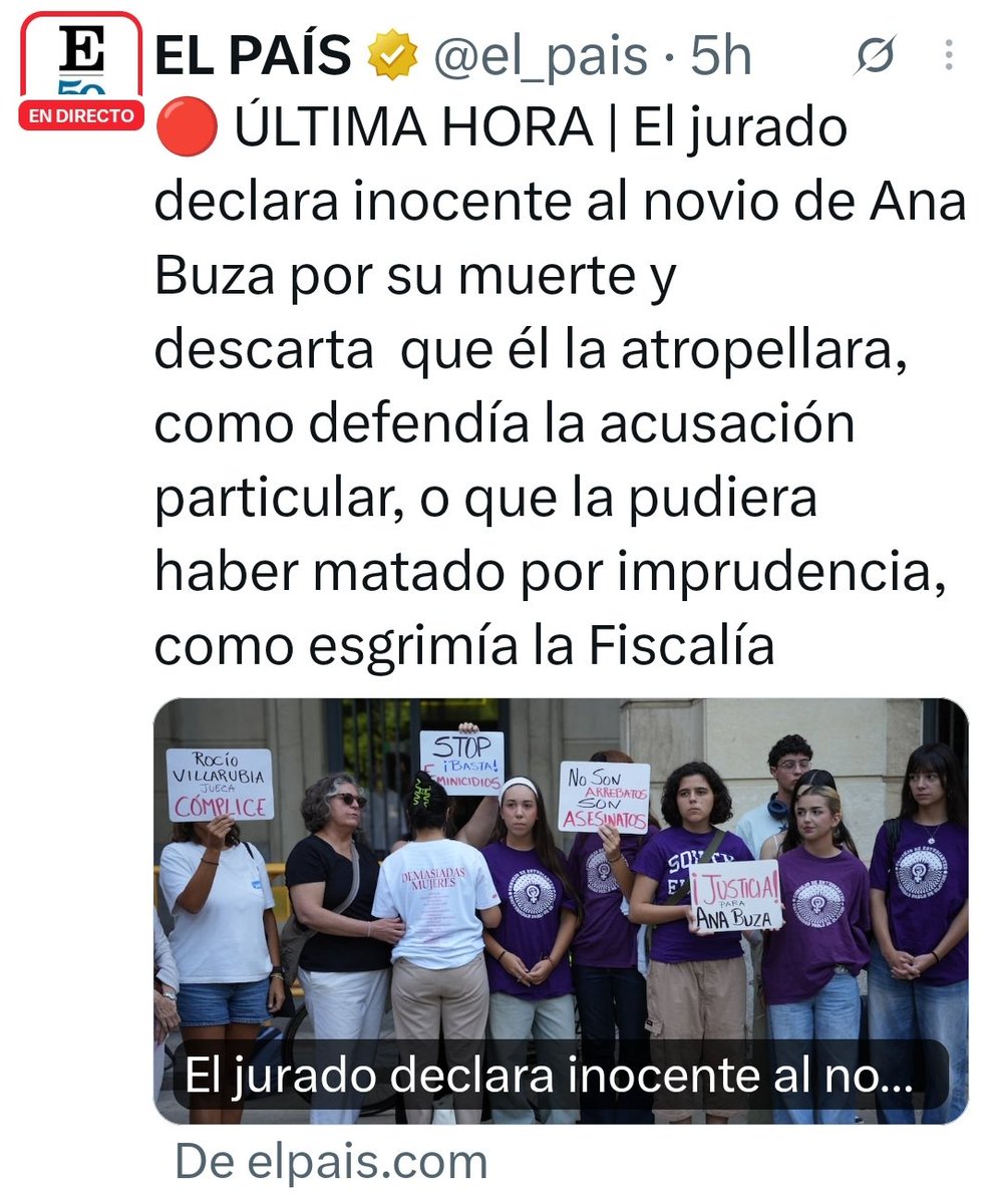 NuriaCSopena's tweet photo. Ana Buza no descansa en paz.
Tampoco su madre, su padre y sus amigas.

7 de las 9 personas que configuraban el jurado le han declarado inocente.

La suya no es una "muerte". https://t.co/kR7FO0nNbS